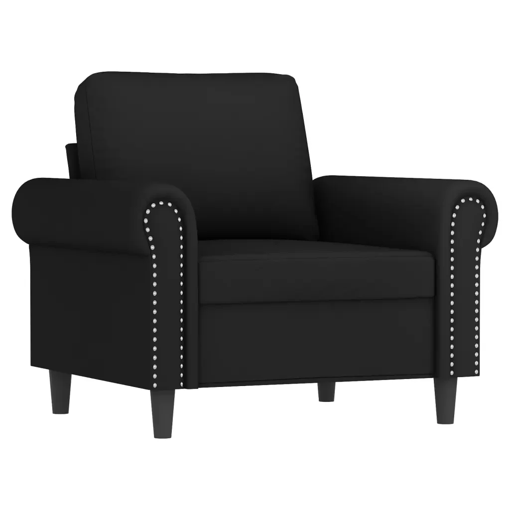 Set di Divani 3 pz con Cuscini Nero in Velluto - Image 3