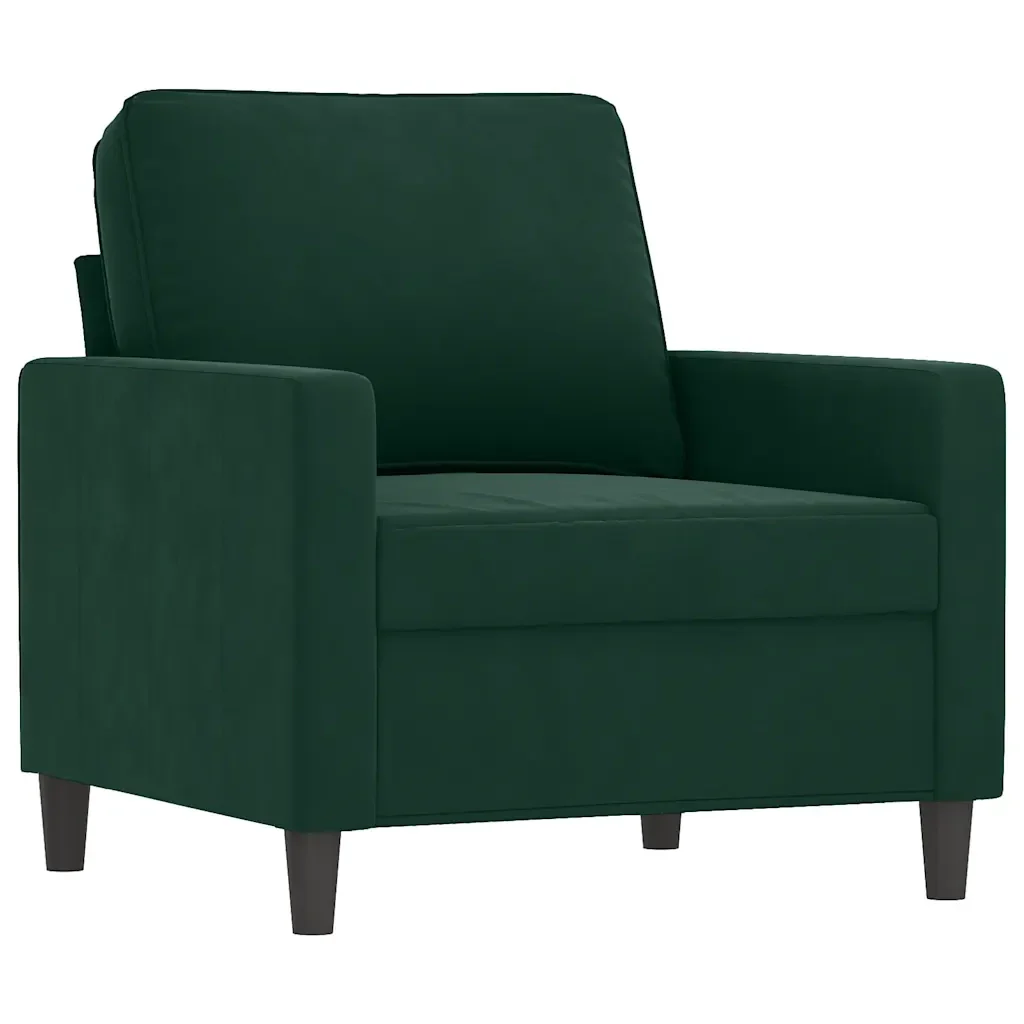 Set di Divani 3 pz con Cuscini Verde scuro in Velluto - Image 3