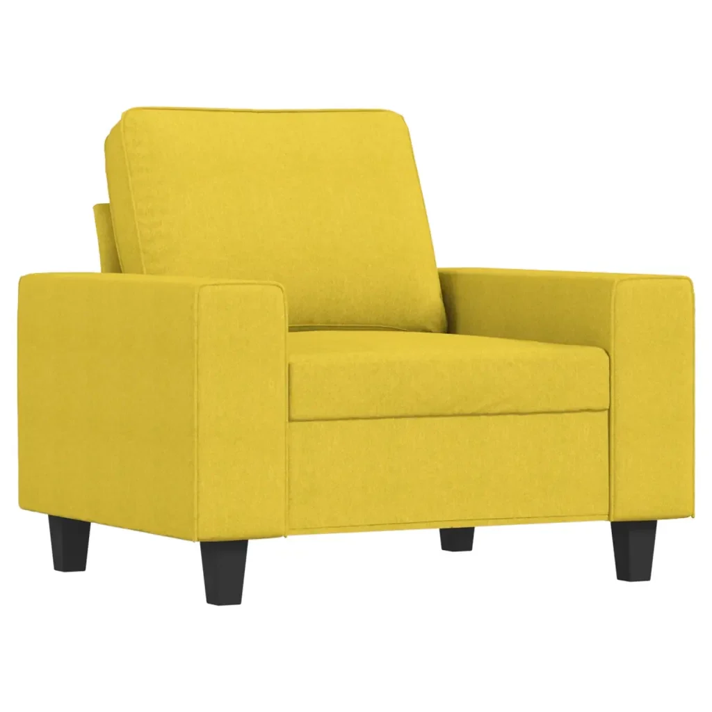Set di Divani 3 pz Giallo Chiaro in Tessuto - Image 3