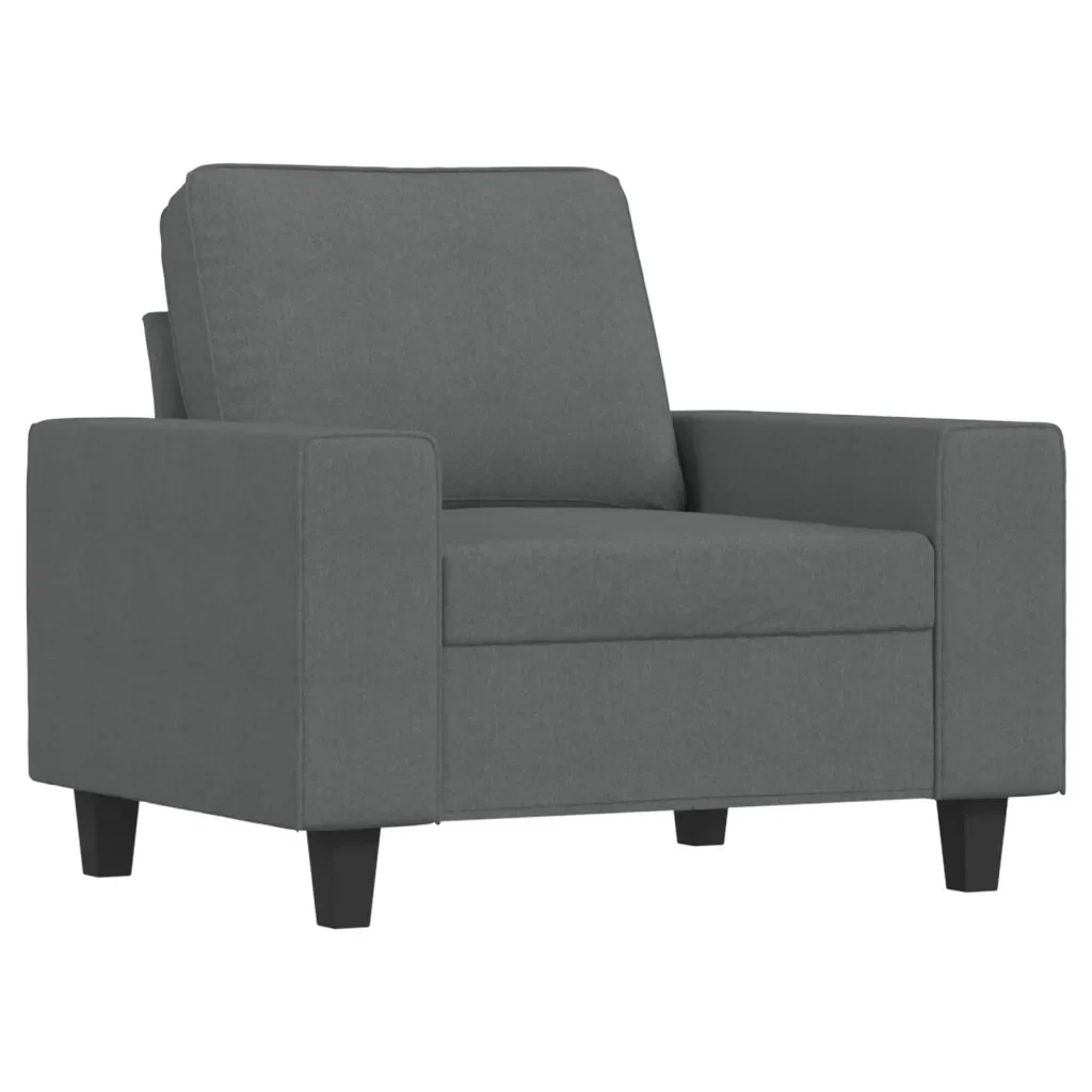 Set di Divani 3 pz Grigio Scuro in Tessuto - Image 3