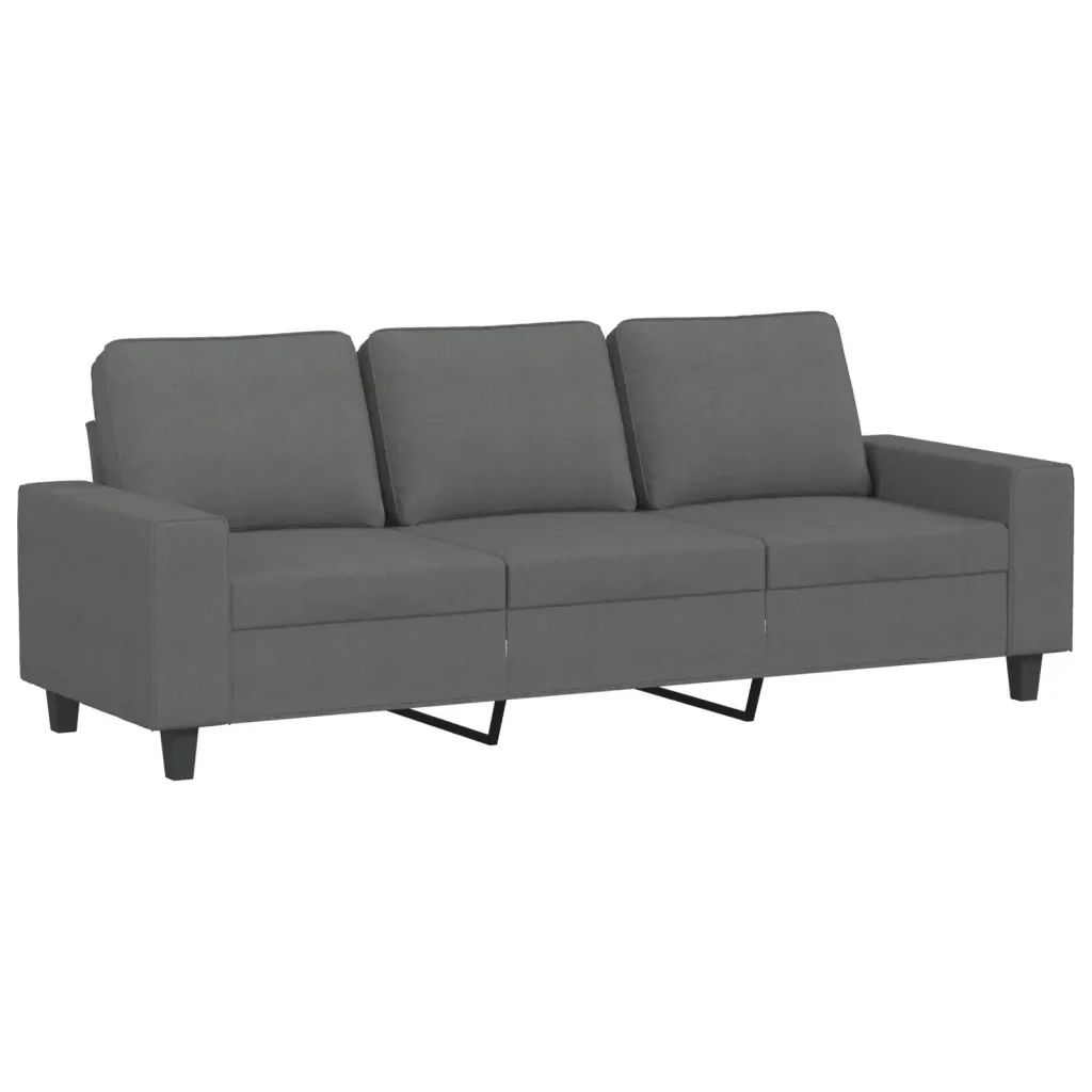 Set di Divani 3 pz Grigio Scuro in Tessuto - Image 4