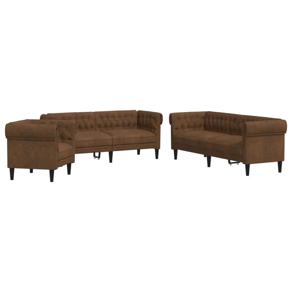 Set di Divani 3 pz Marrone in Tessuto 3209199 - Image 2