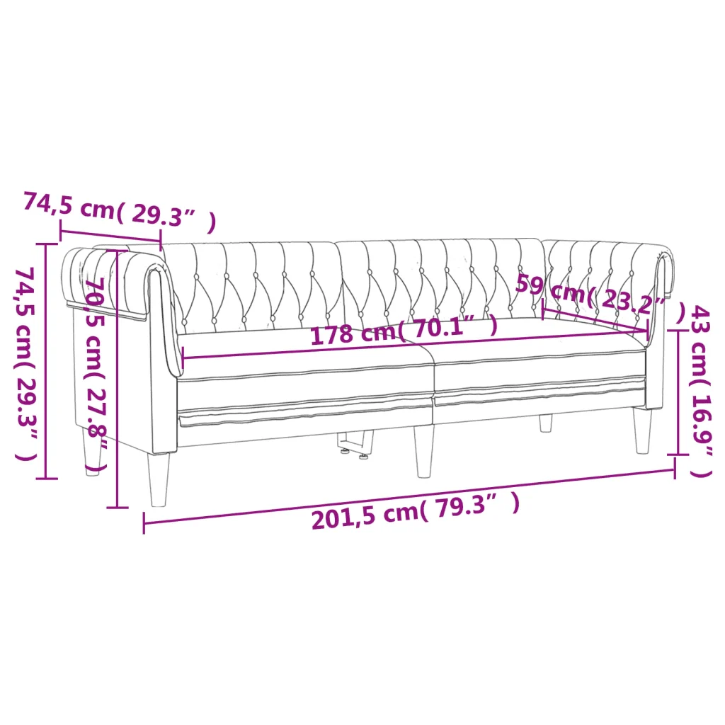 Set di Divani 3 pz Marrone in Tessuto 3209199 - Image 9