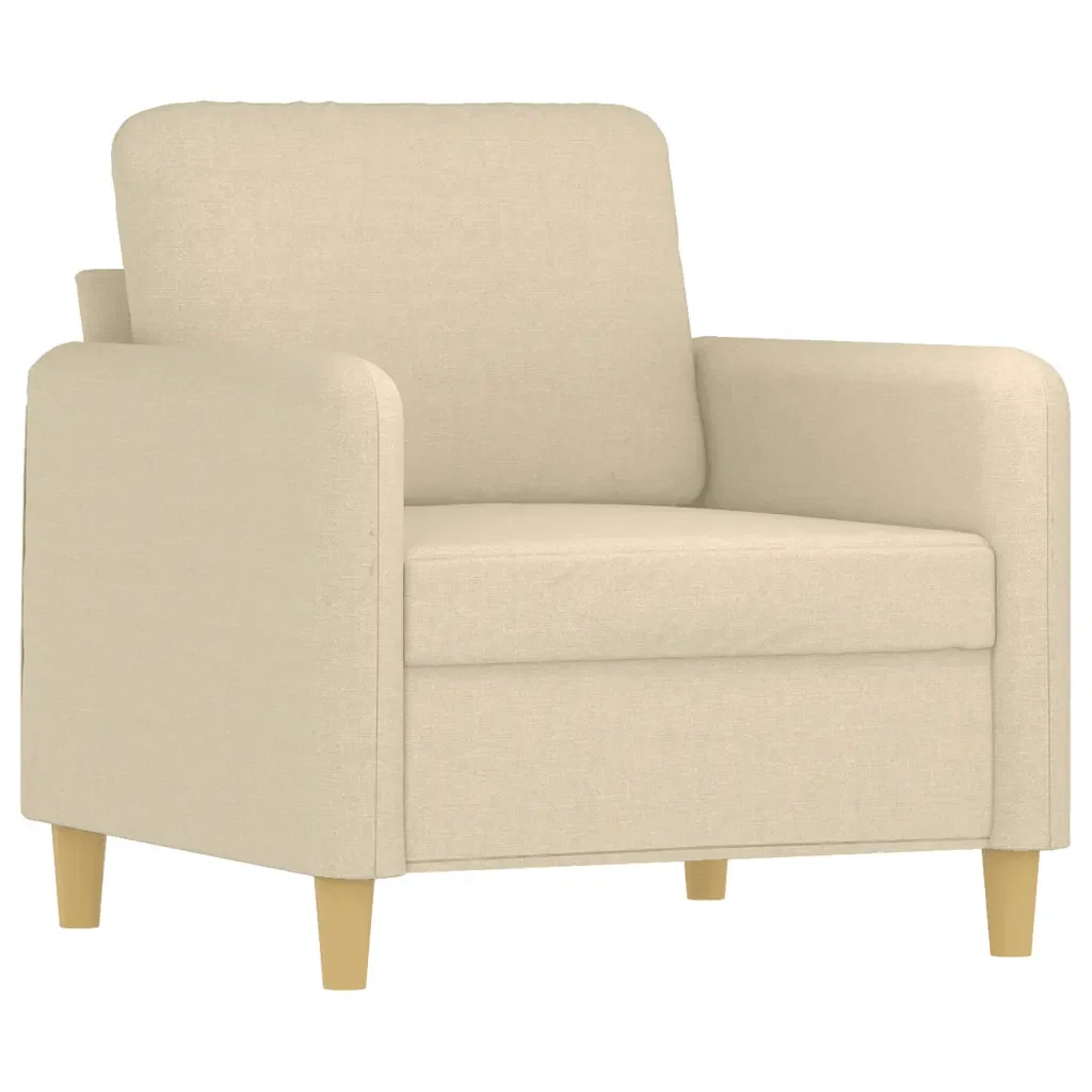 Set di Divani 4 pz con Cuscini Crema in Tessuto - Image 3
