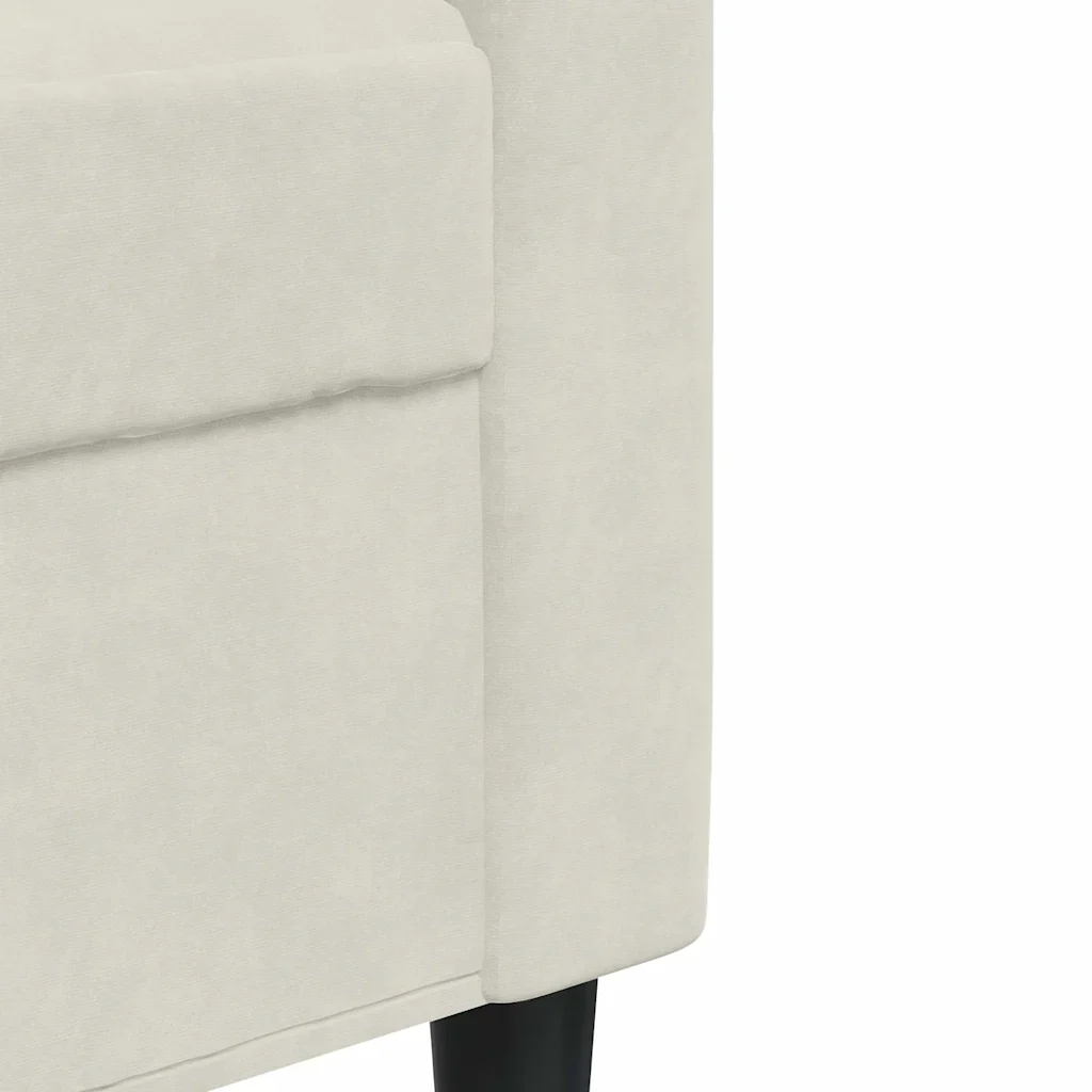 Set di Divani 4 pz con Cuscini Crema in Velluto - Image 8