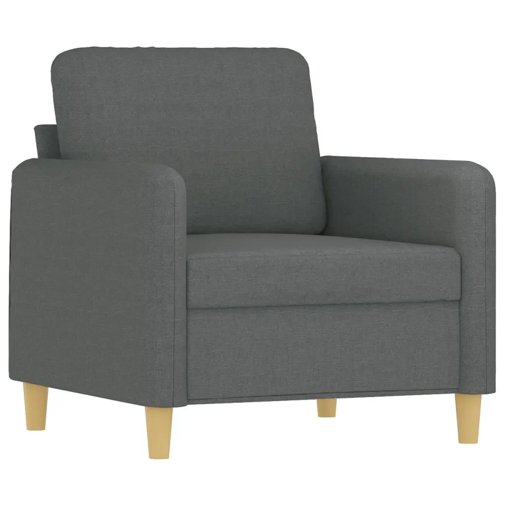 Set di Divani 4 pz con Cuscini Grigio Scuro in Tessuto - Image 3