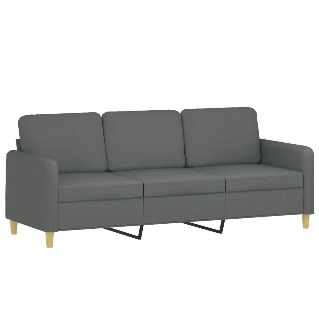 Set di Divani 4 pz con Cuscini Grigio Scuro in Tessuto - Image 4