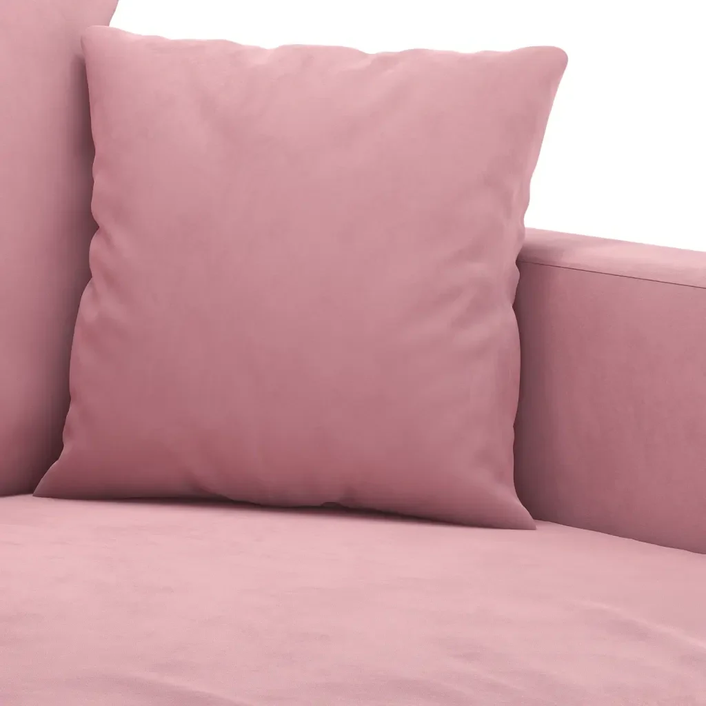 Set di Divani 4 pz con Cuscini rosa in Velluto - Image 6
