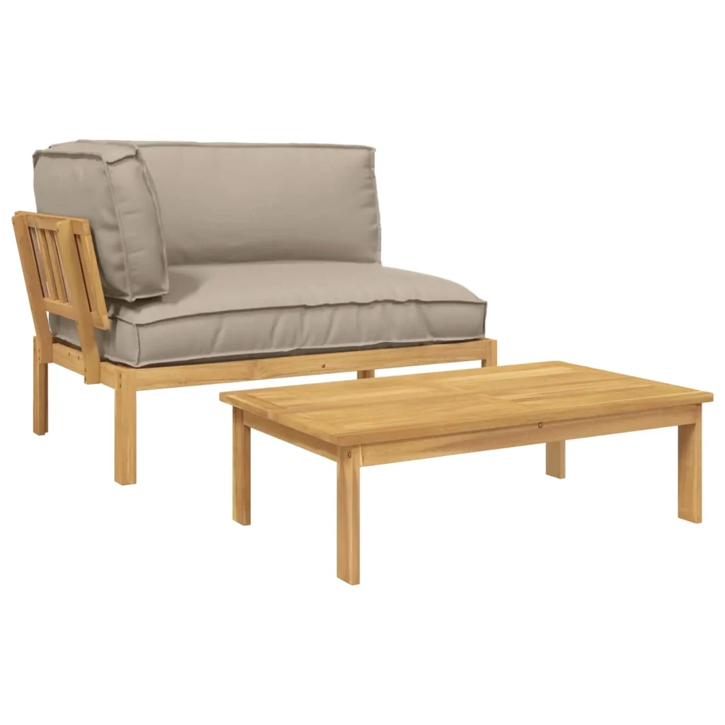 Set di divani con cuscino 2 pcs Talpa Legno di Acacia Massello 3418191 - Image 2