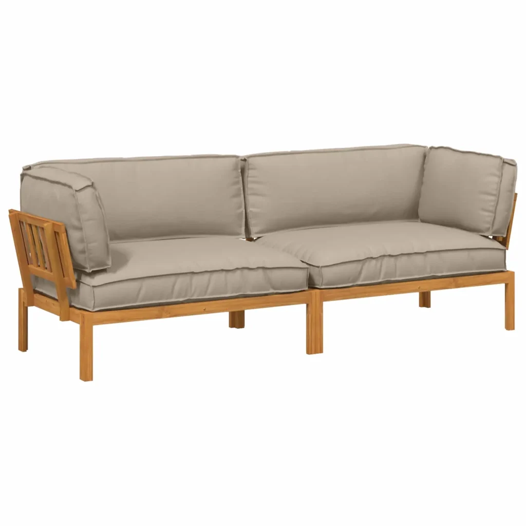 Set di divani con cuscino 2 pcs Talpa Legno di Acacia Massello 3418529 - Image 2