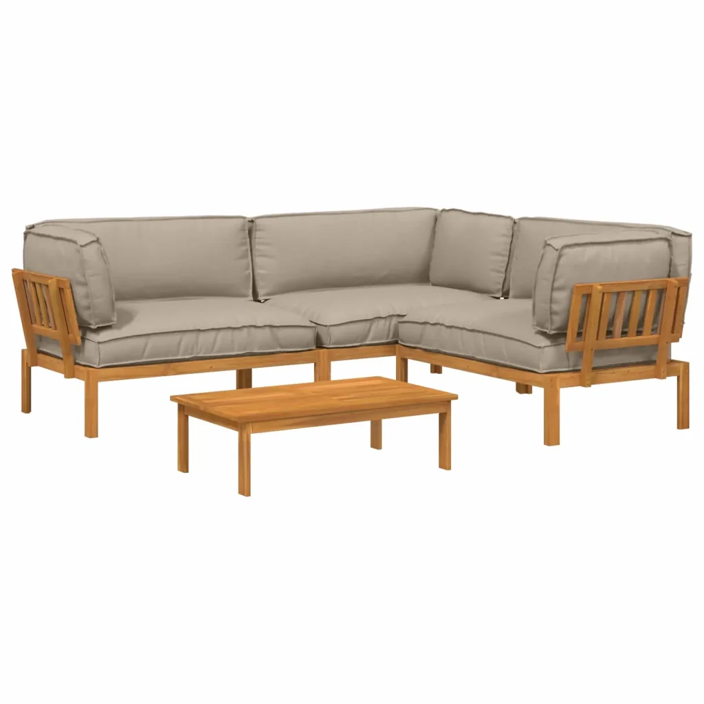 Set di divani con cuscino 4 pcs Talpa Legno di Acacia Massello 3418539 - Image 2
