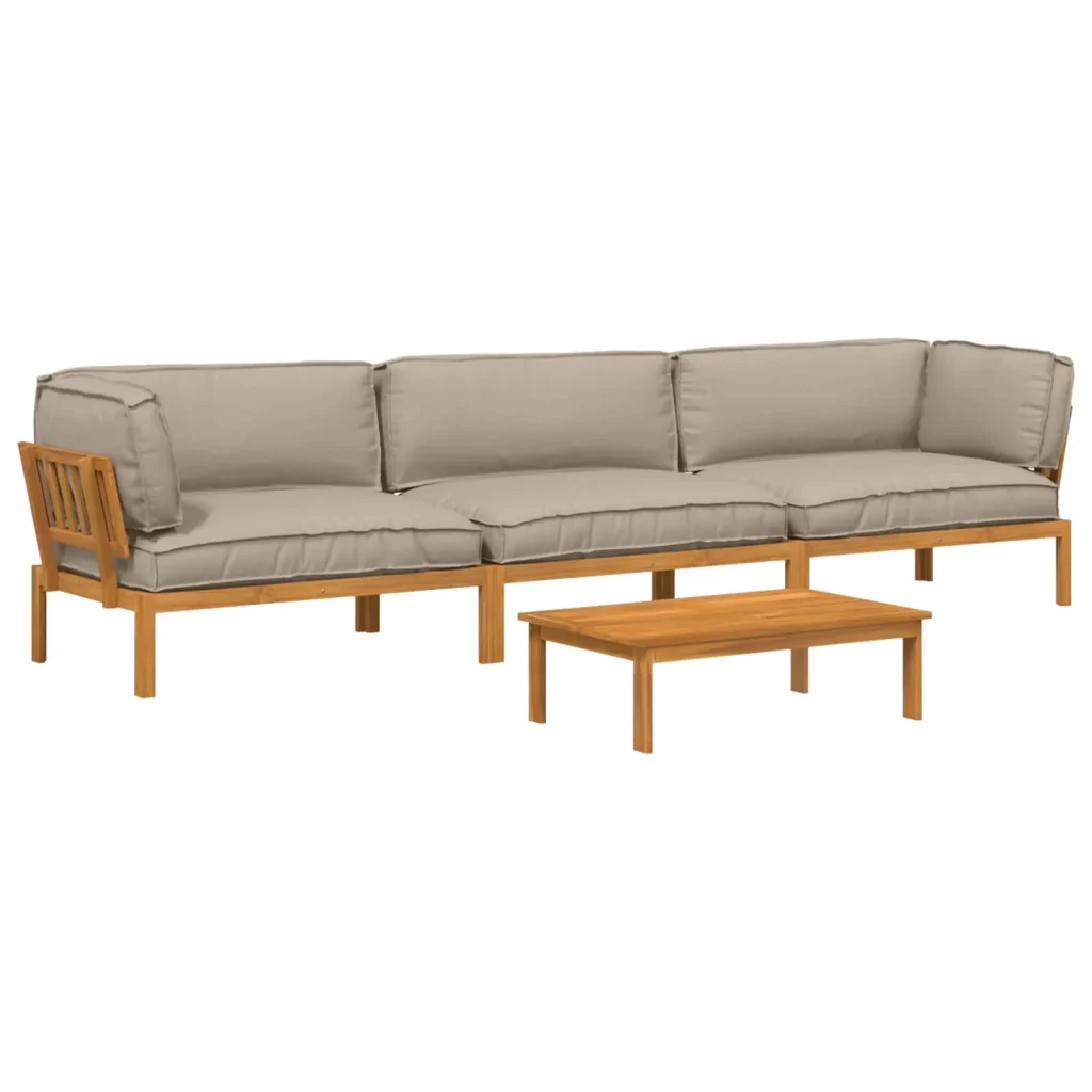 Set di divani con cuscino 4 pcs Talpa Legno di Acacia Massello 3418549 - Image 2