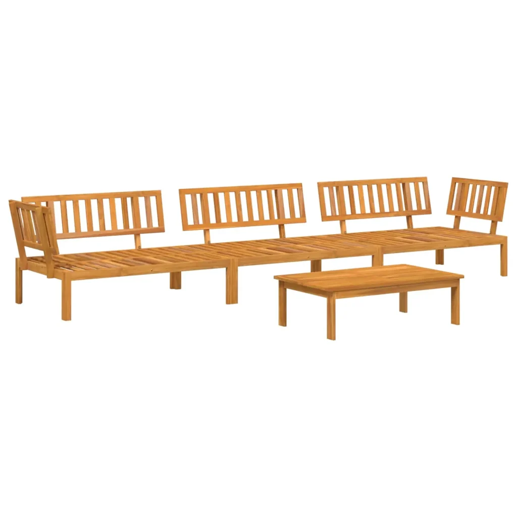 Set di divani con cuscino 4 pcs Talpa Legno di Acacia Massello 3418549 - Image 3