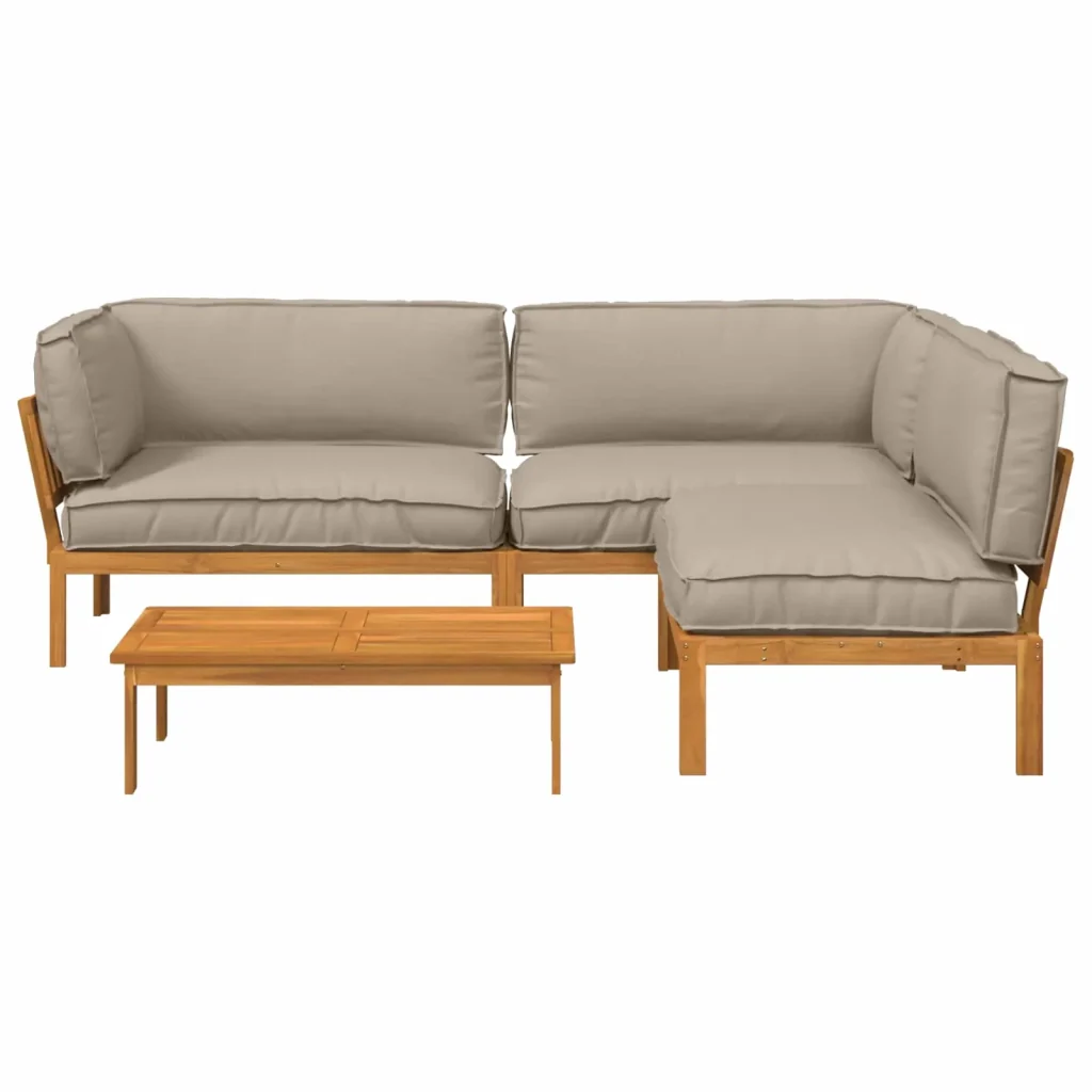 Set di divani con cuscino 4 pcs Talpa Legno di Acacia Massello 3418559 - Image 10