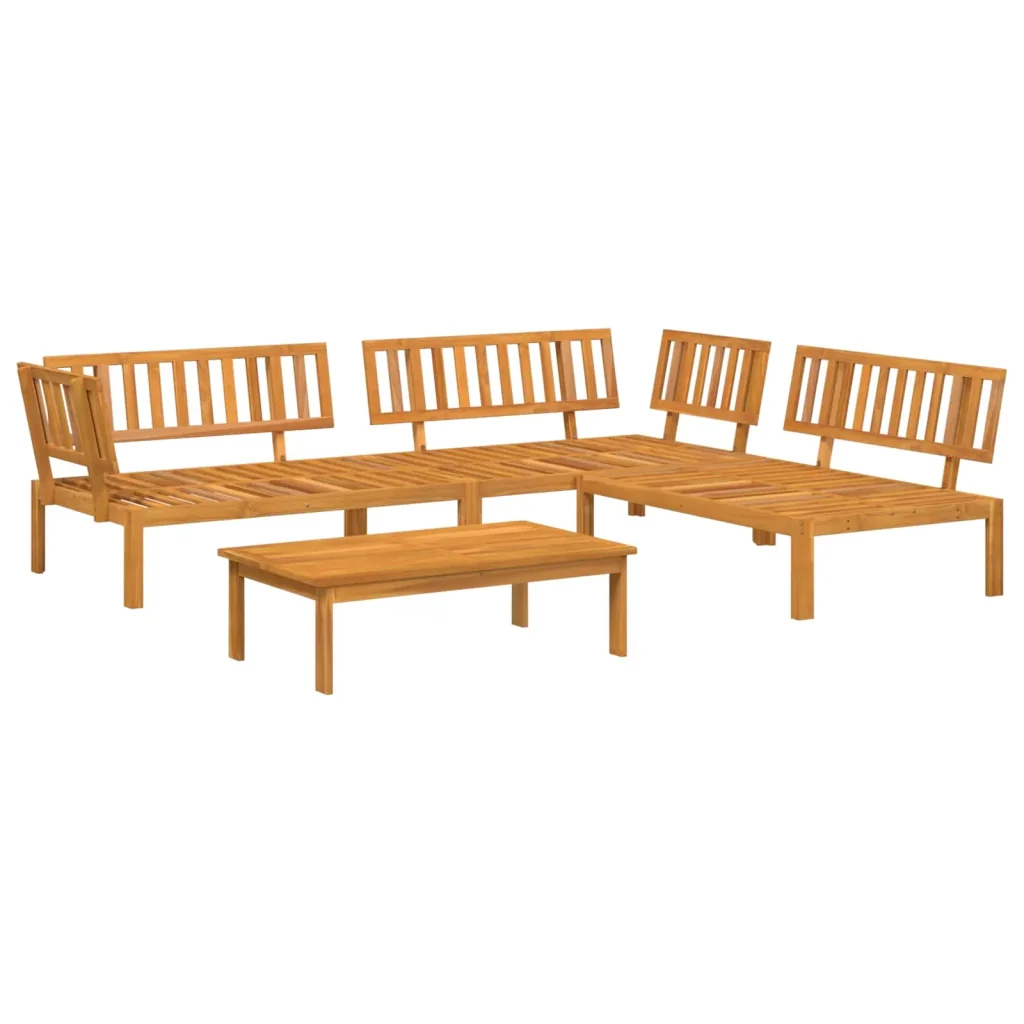 Set di divani con cuscino 4 pcs Talpa Legno di Acacia Massello 3418559 - Image 3