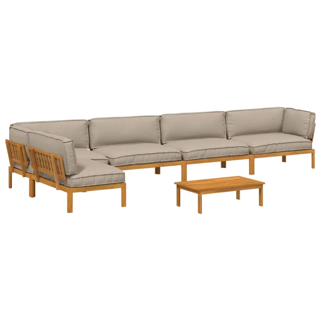 Set di divani con cuscino 6 pcs Talpa Legno di Acacia Massello 3418589 - Image 2