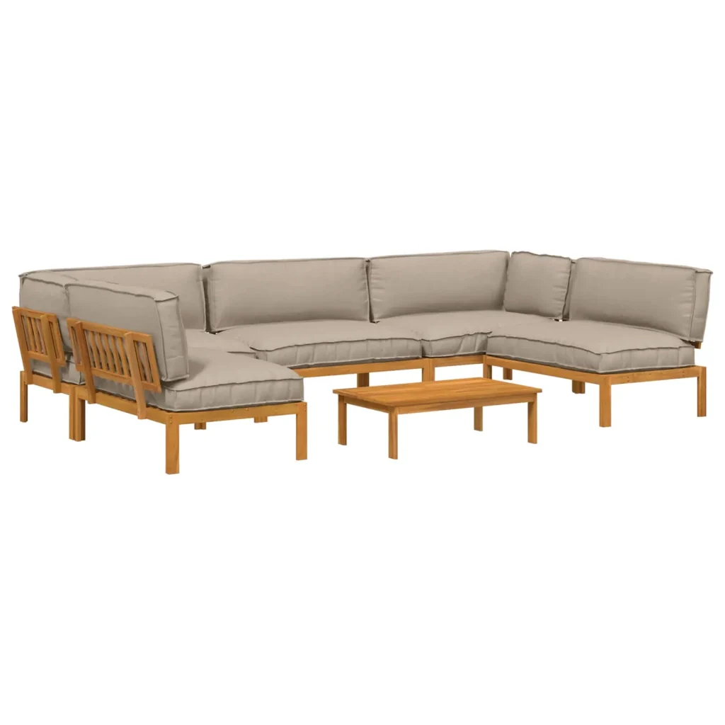 Set di divani con cuscino 6 pcs Talpa Legno di Acacia Massello 3418599 - Image 2