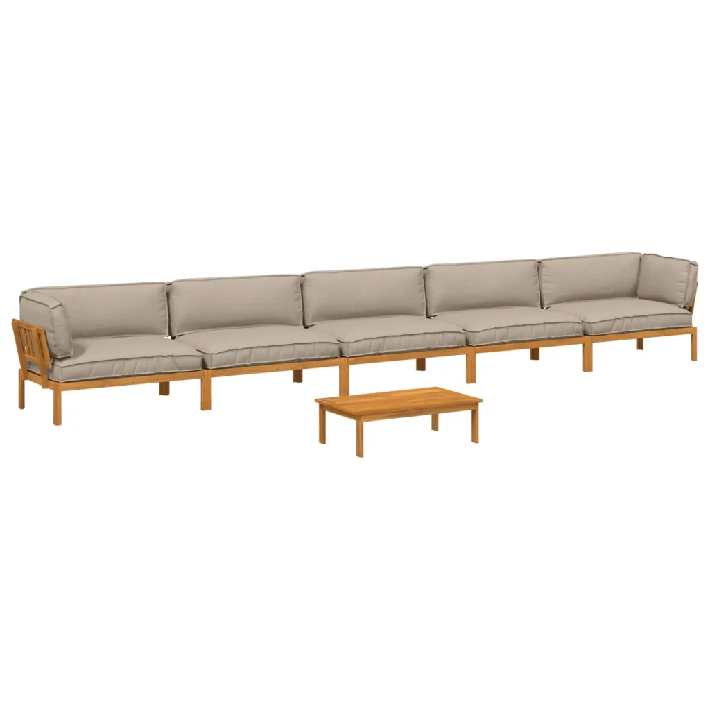 Set di divani con cuscino 6 pcs Talpa Legno di Acacia Massello 3418609 - Image 2