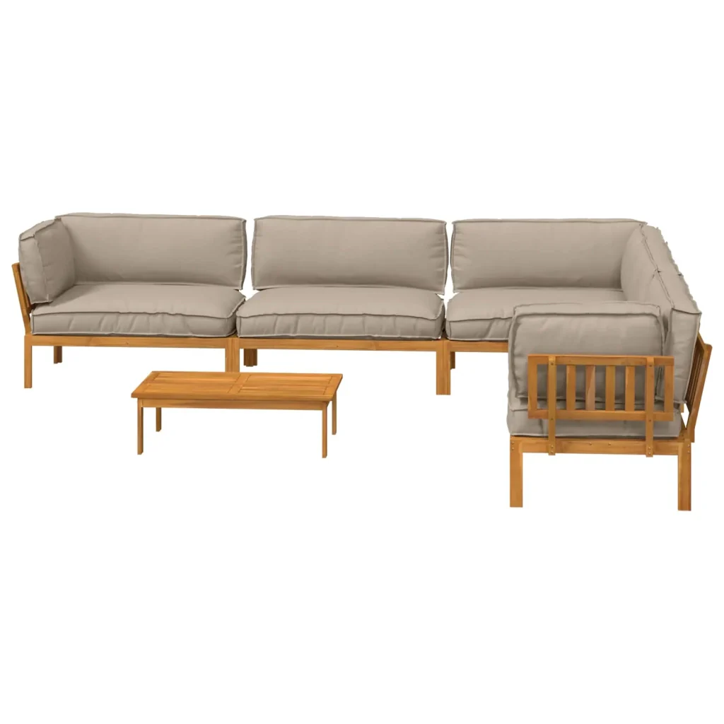 Set di divani con cuscino 6 pcs Talpa Legno di Acacia Massello 3418629 - Image 10