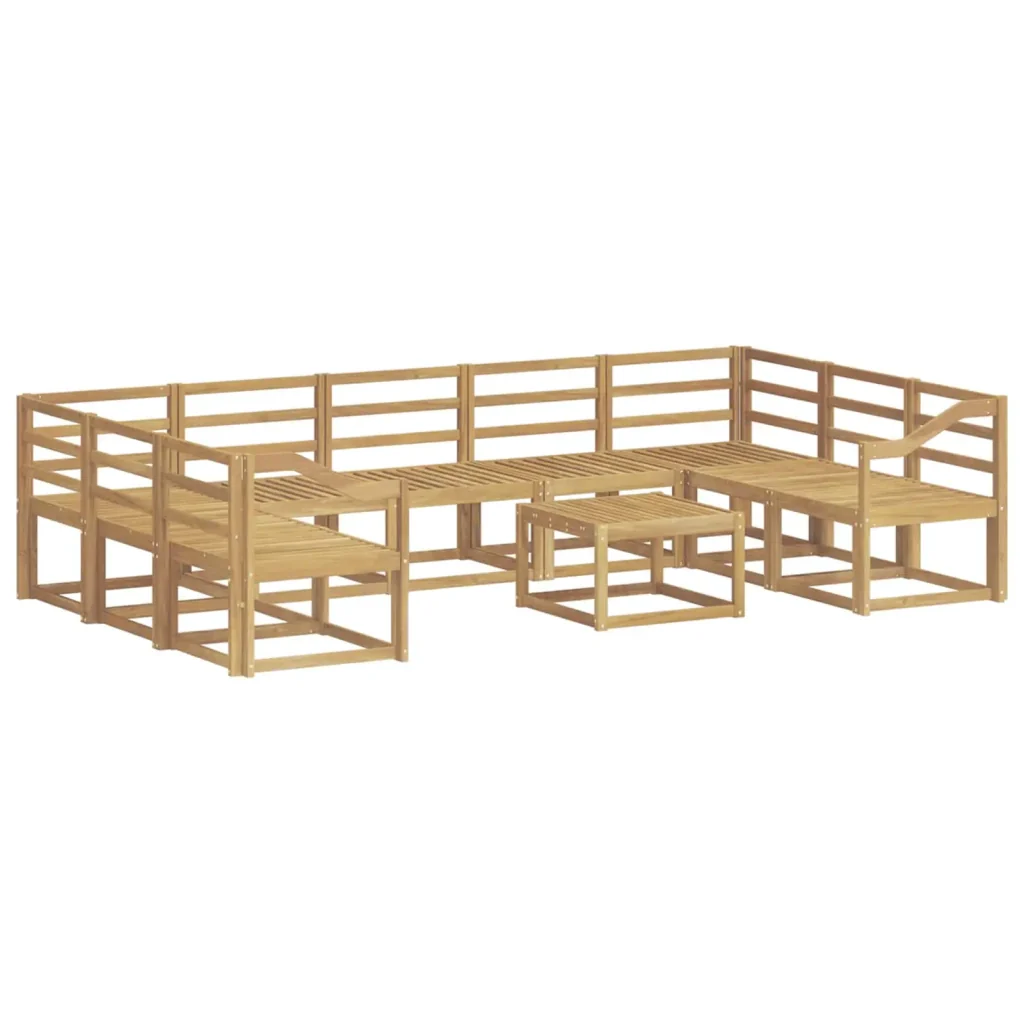 Set di divani da esterno 10 pcs Bianco Legno di Acacia Massello 3388268 - Image 2
