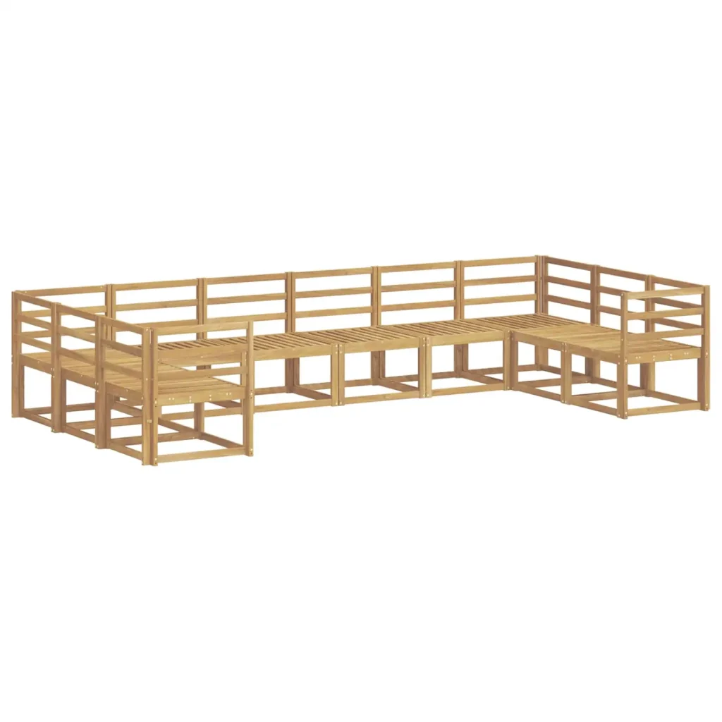 Set di divani da esterno 10 pcs Bianco Legno di Acacia Massello 3388273 - Image 2