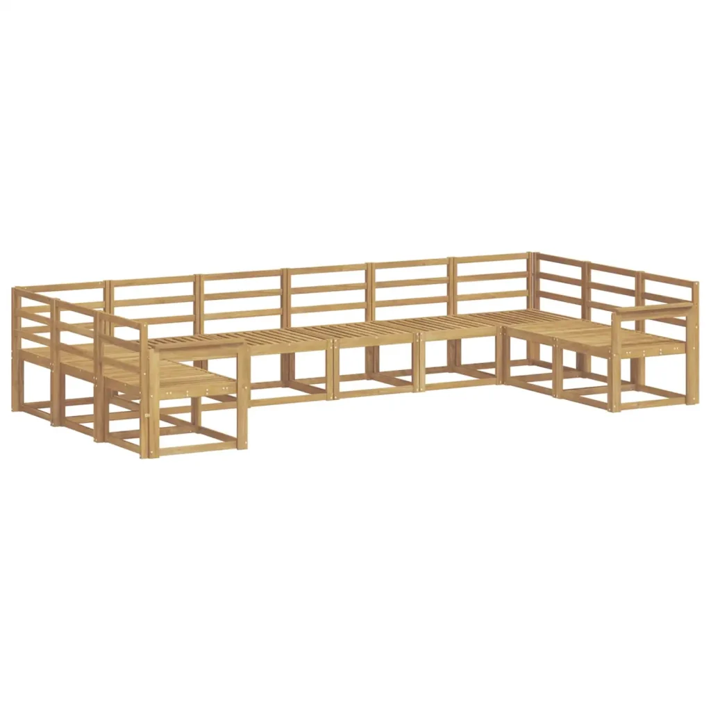 Set di divani da esterno 10 pcs Bianco Legno di Acacia Massello 3388278 - Image 2