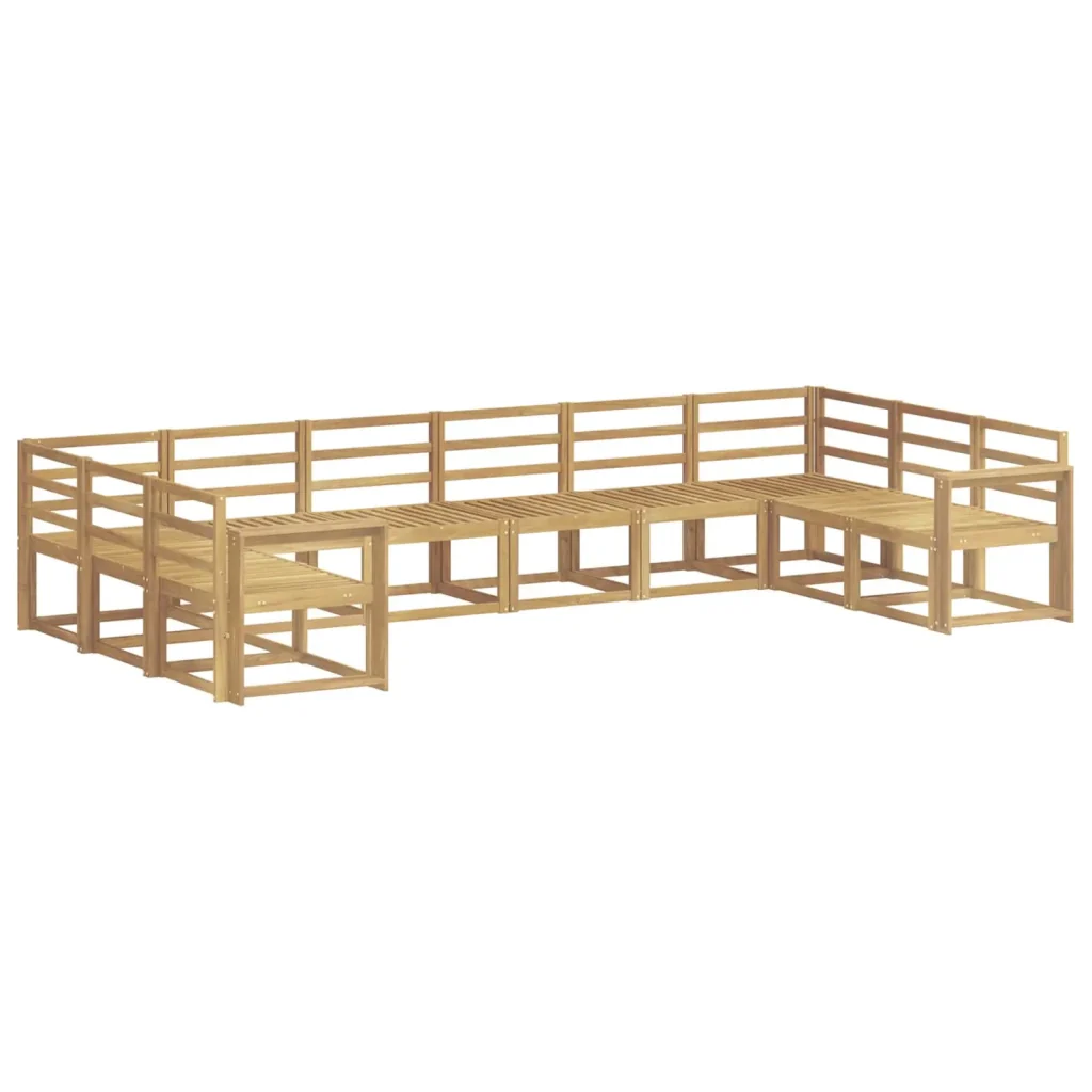 Set di divani da esterno 10 pcs Bianco Legno di Acacia Massello 3388293 - Image 2