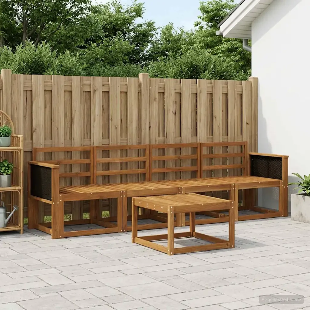 Set di divani da esterno 4 pcs Naturale 3384960