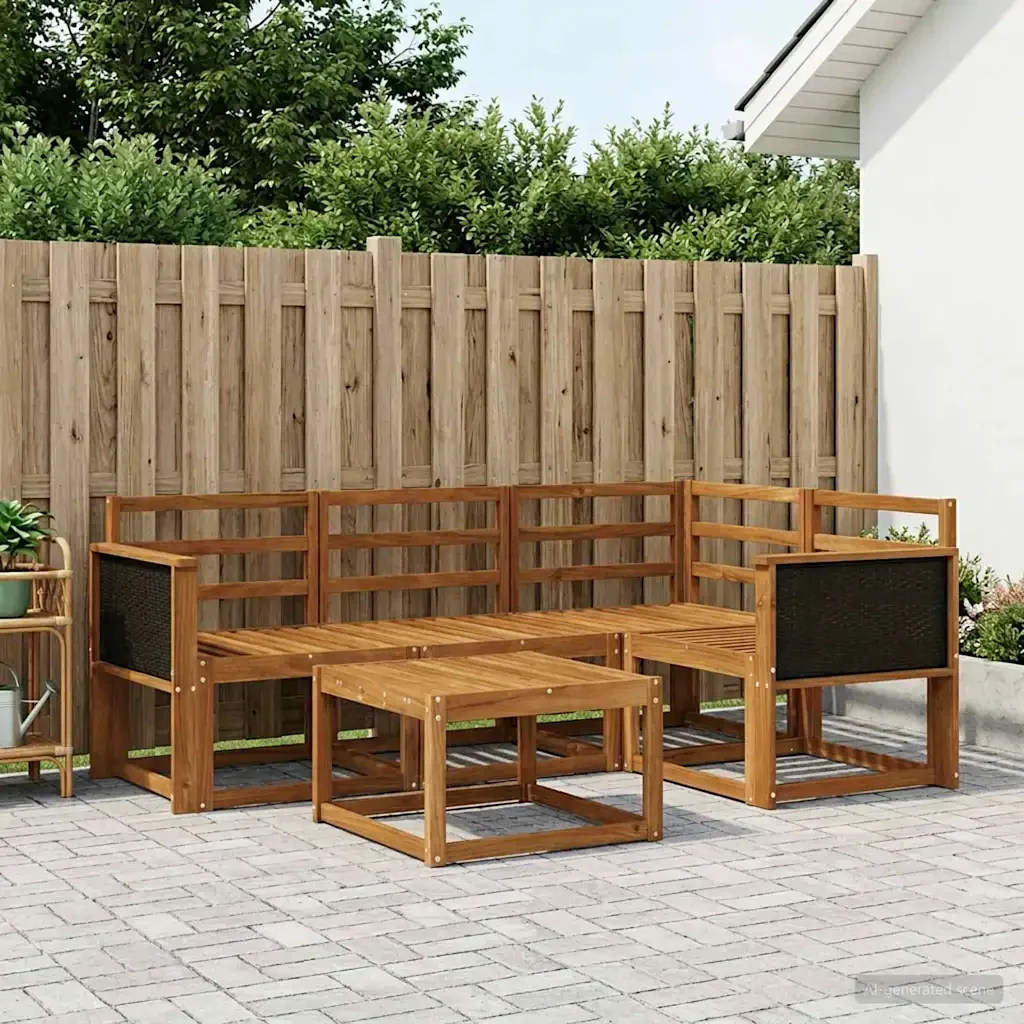 Set di divani da esterno 5 pcs Naturale 3385180