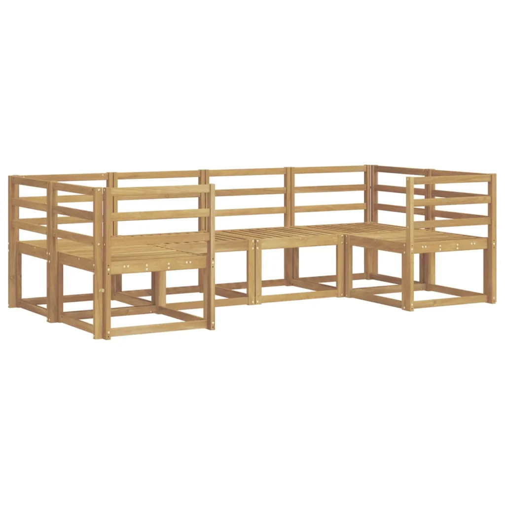 Set di divani da esterno 6 pcs Bianco Legno di Acacia Massello 3388103 - Image 2