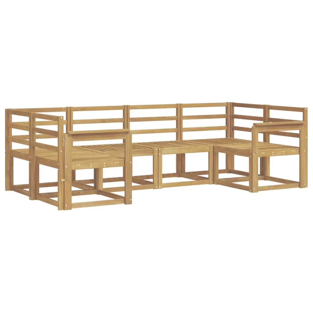 Set di divani da esterno 6 pcs Bianco Legno di Acacia Massello 3388108 - Image 2