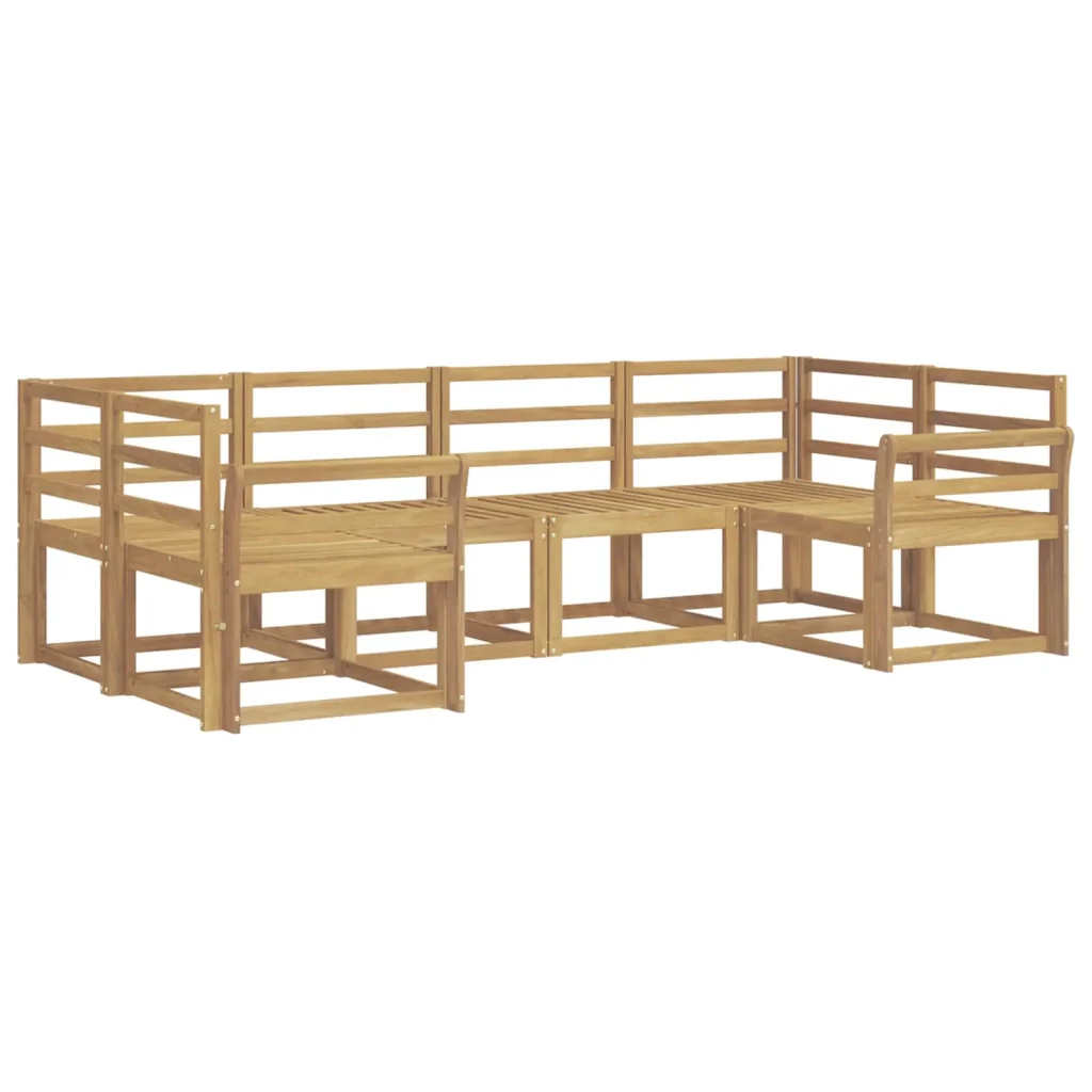 Set di divani da esterno 6 pcs Bianco Legno di Acacia Massello 3388118 - Image 2
