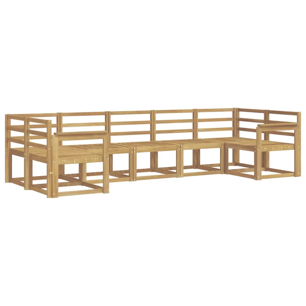 Set di divani da esterno 7 pcs Bianco Legno di Acacia Massello 3388143 - Image 2