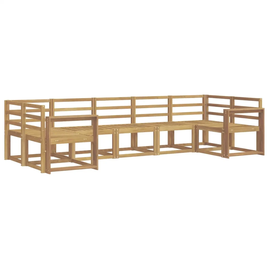 Set di divani da esterno 7 pcs Bianco Legno di Acacia Massello 3388158 - Image 2