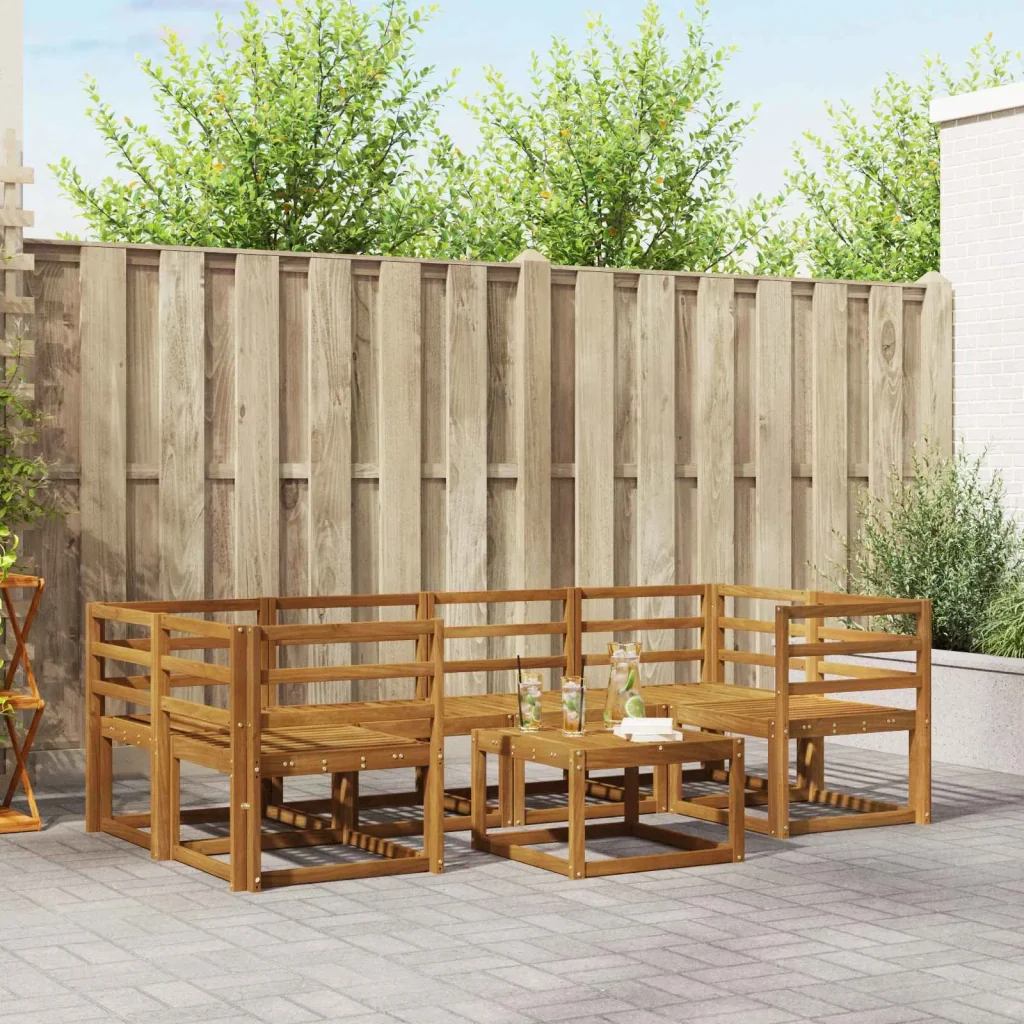 Set di divani da esterno 7 pcs Naturale 3366062