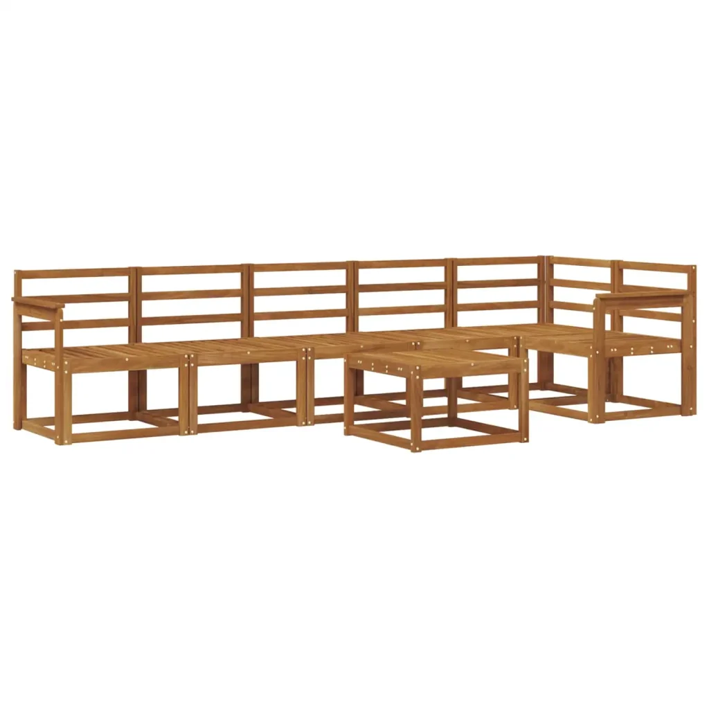 Set di divani da esterno 7 pcs Naturale 3366487 - Image 2