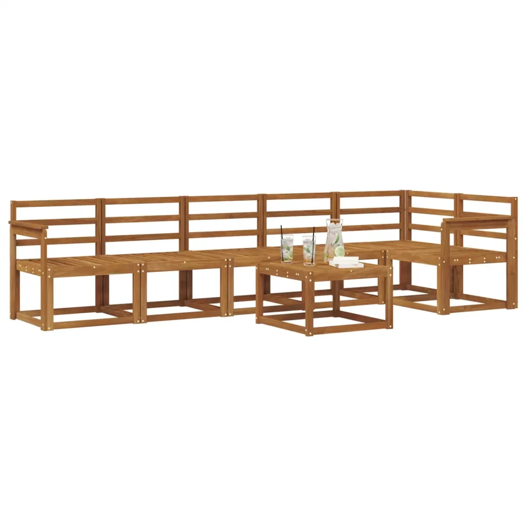 Set di divani da esterno 7 pcs Naturale 3366487 - Image 3