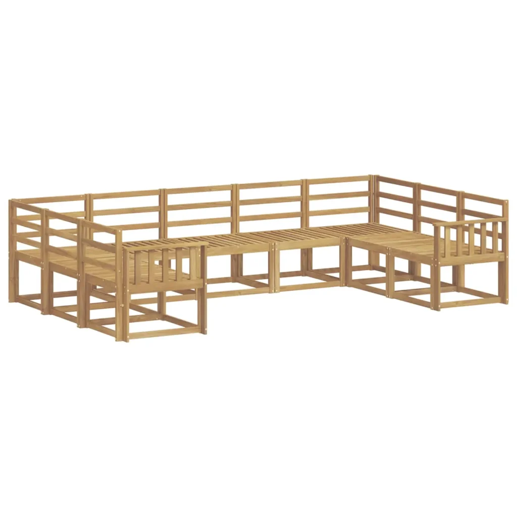 Set di divani da esterno 9 pcs Bianco Legno di Acacia Massello 3388213 - Image 2