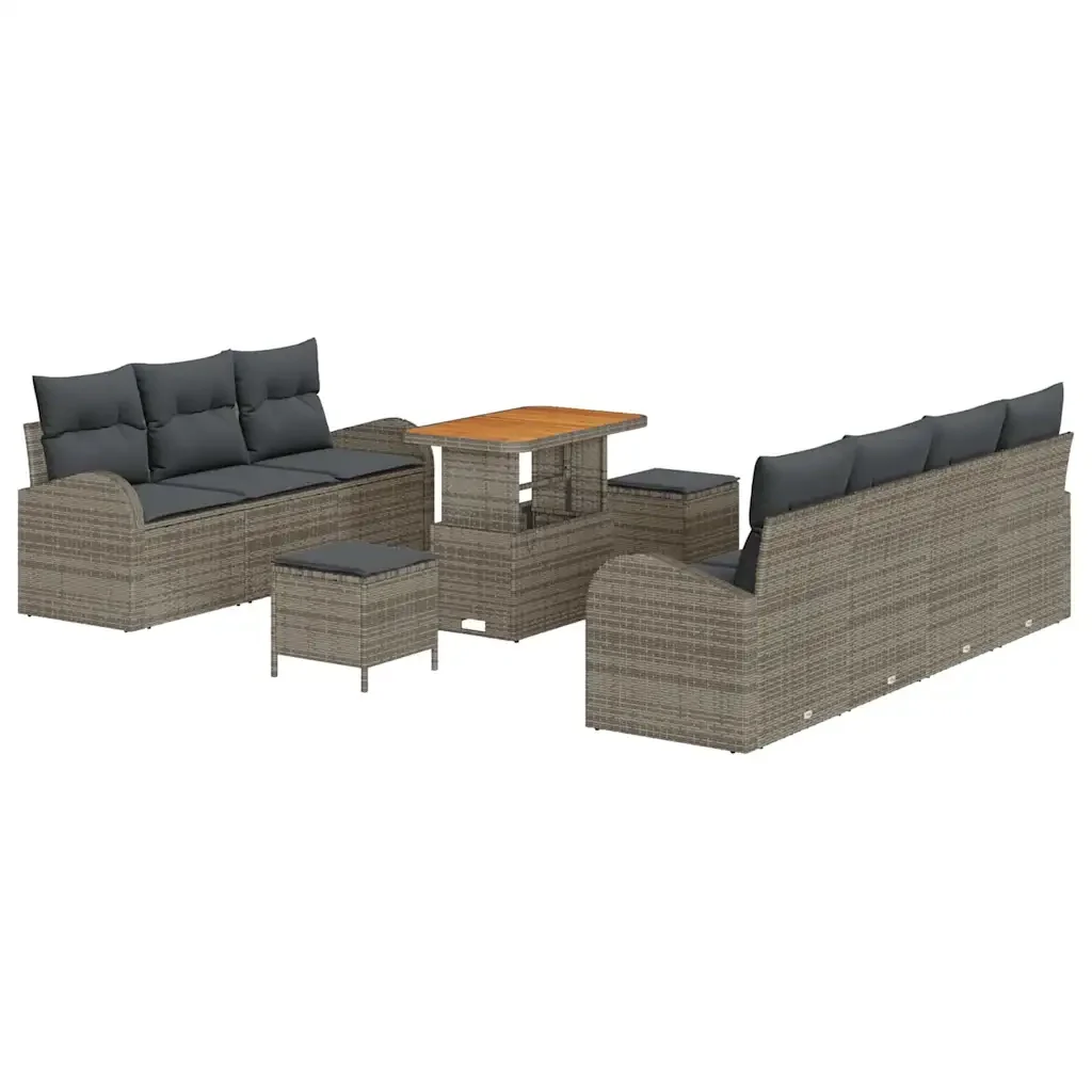 Set Divano da Giardino con cuscino con cuscino 10 pcs Grigio 3364313 - Image 2