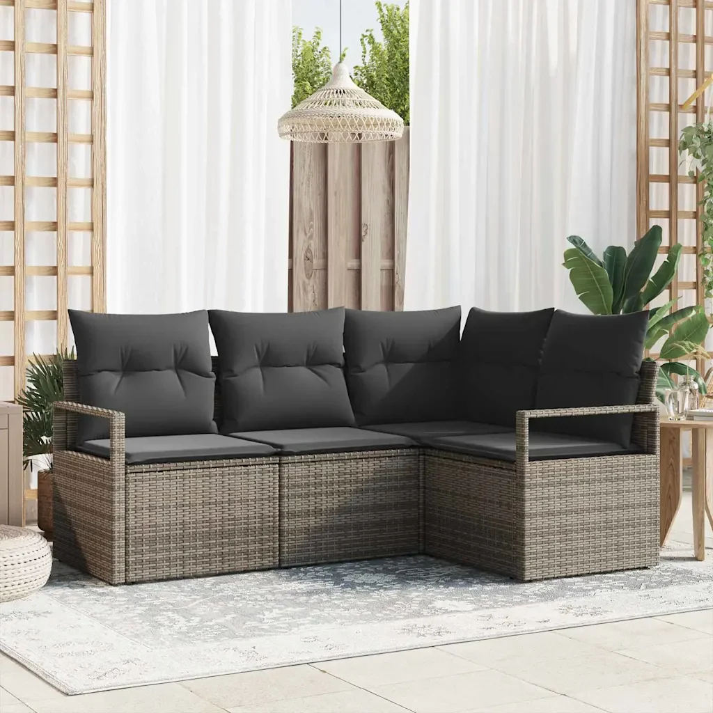 Set di divani 4 pcs Grigio polyrattan 3346359