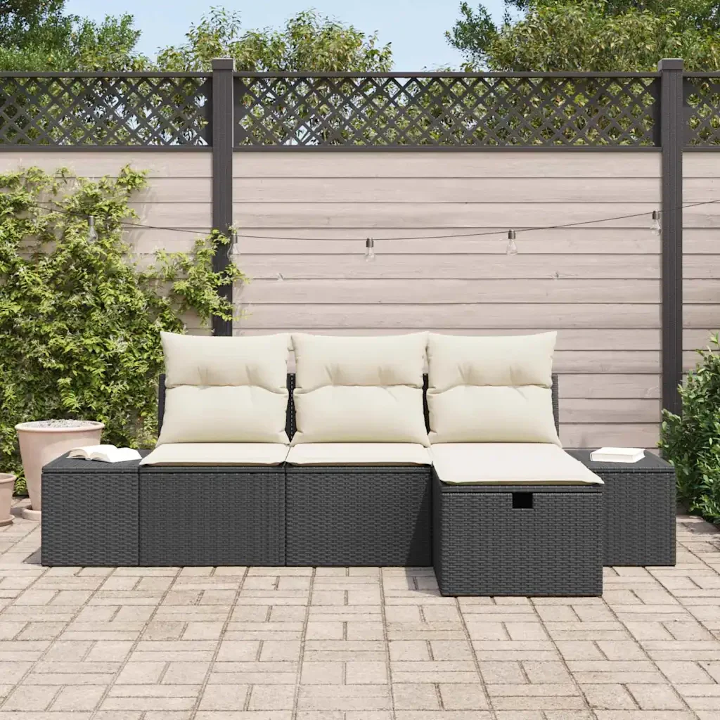 Set di divani con cuscino 4 pcs polyrattan 3360678 - Image 3