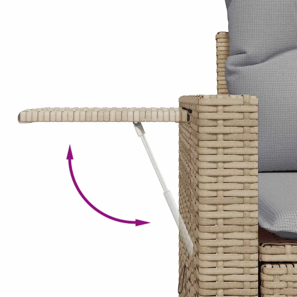 Set Divano da Giardino con cuscino 8 pcs Beige polyrattan 3361737 - Image 10