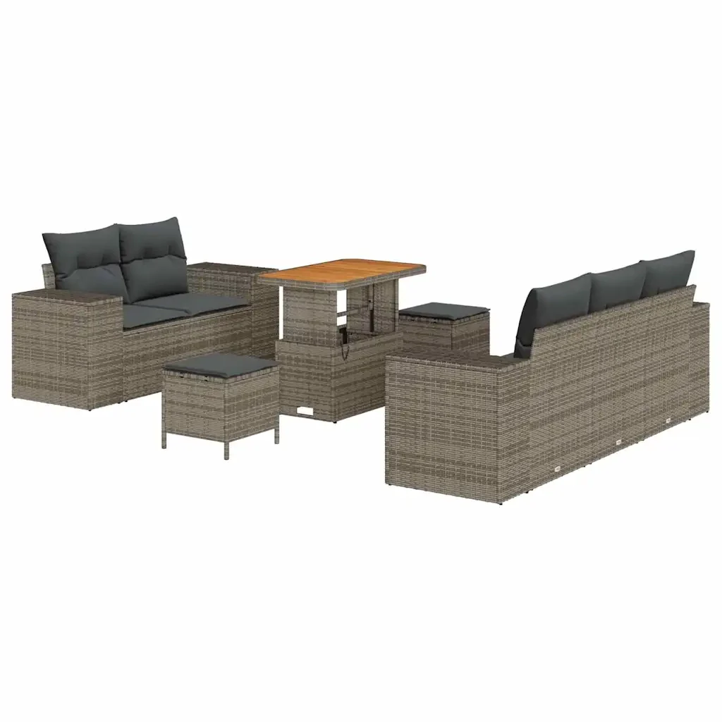 Set Divano da Giardino 8 pcs Grigio polyrattan 3361953 - Image 2