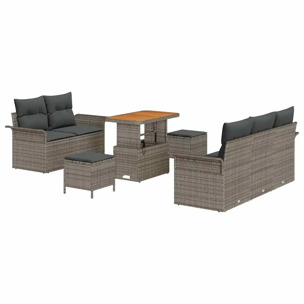 Set Divano da Giardino con cuscino 8 pcs Grigio 3364033 - Image 2
