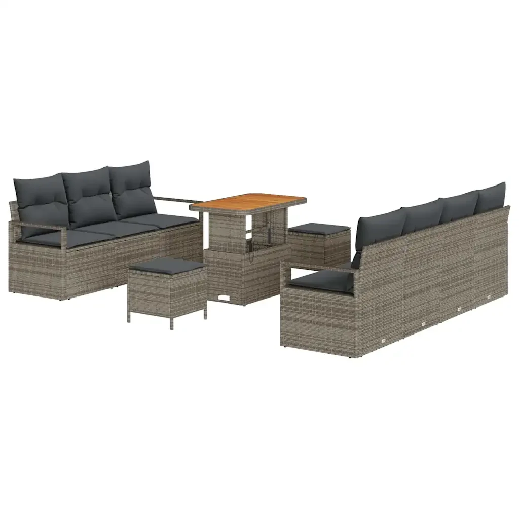 Set Divano da Giardino con cuscino 10 pcs Grigio 3364443 - Image 2