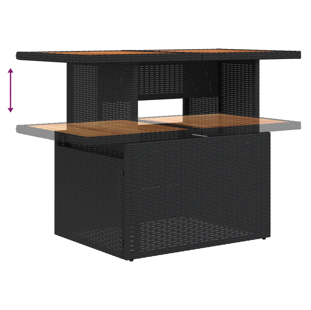 Set di Divani da Giardino a 6 Pezzi con Cuscini Nero Polyrattan - Image 10