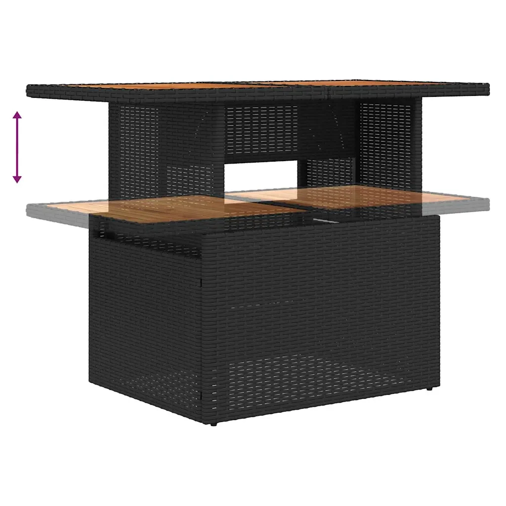 Set Divano da Giardino con cuscino 6 pcs Nero polyrattan 3360072 - Image 10