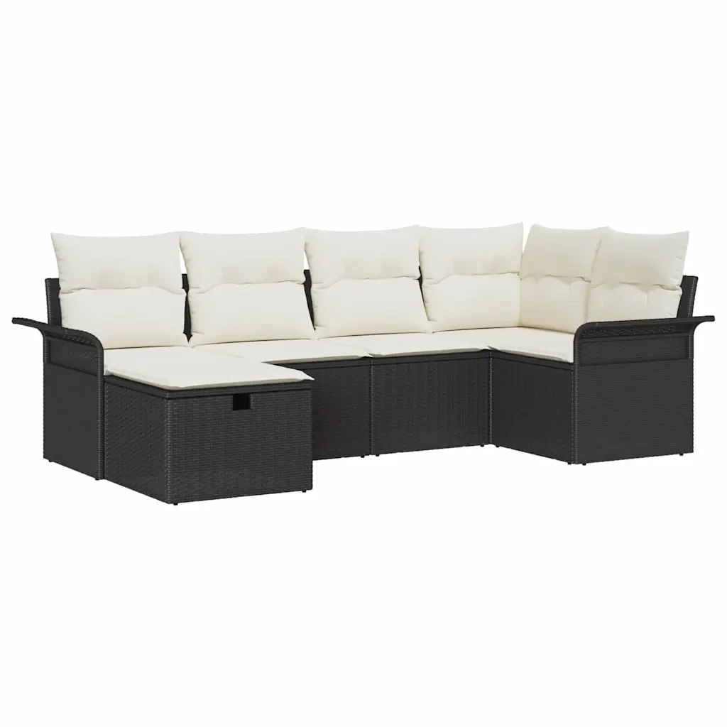 Set Divano da Giardino con cuscino 6 pcs Poly Rattan 3360208 - Image 2