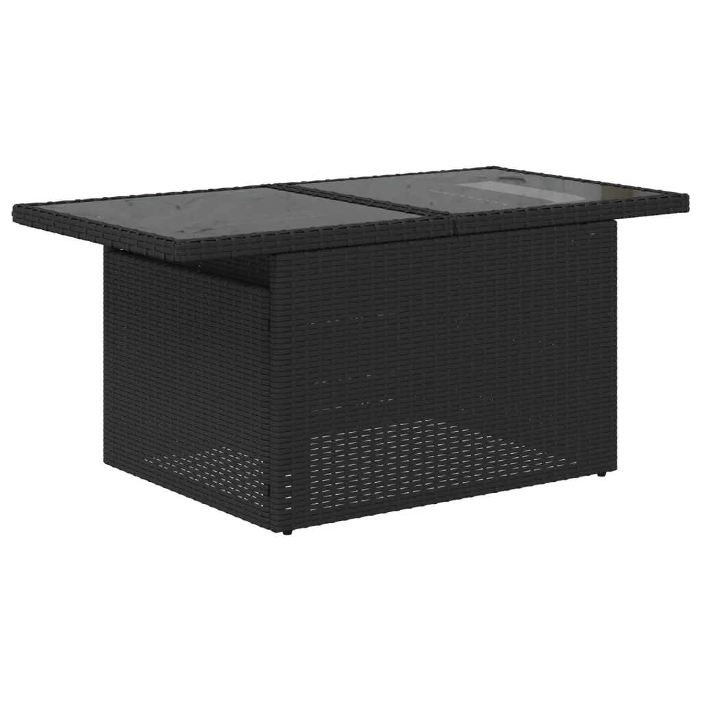 Set di Divani da Giardino a 8 Pezzi con Cuscini Black Poly Rattan - Image 6