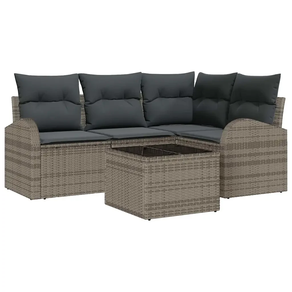 Set Divano da Giardino Grigio polyrattan 3346029 - Image 2